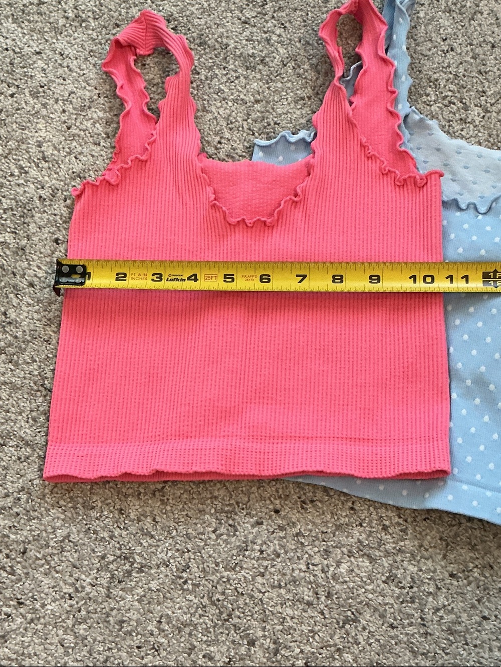 New Bundle of 3 Seamless Tank Tops ~ Pink, Light Blue Polka Dot, Green - Picture 4 of 8